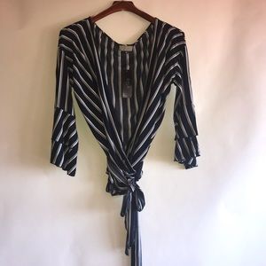 Stripe Wraparound blouse